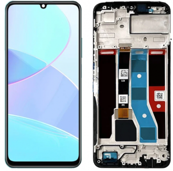 Дисплей Realme C51 RMX3830 с сенсором (тачскрином) черный с рамкой Оригинал