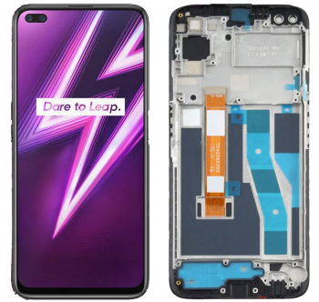 Дисплей Realme 6 Pro RMX2061 с сенсором (тачскрином) черный с рамкой Оригинал