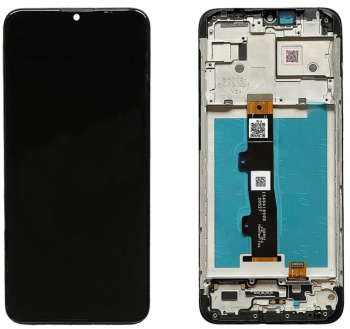 Дисплей Motorola XT2095, XT2095-2, XT2095-3 Moto E7 с сенсором (тачскрином) черный с рамкой Оригинал