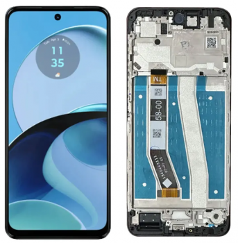 Дисплей Motorola XT2341, XT2341-3 Moto G14 с сенсором (тачскрином) черный с рамкой Оригинал