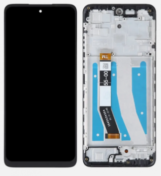 Дисплей Motorola XT2343, XT2343-1, XT2343-2 Moto G54 с сенсором (тачскрином) черный с рамкой Оригинал