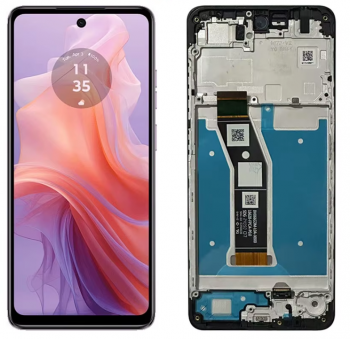 Дисплей Motorola XT2421, XT2421-13 Moto E14 с сенсором (тачскрином) черный с рамкой Оригинал
