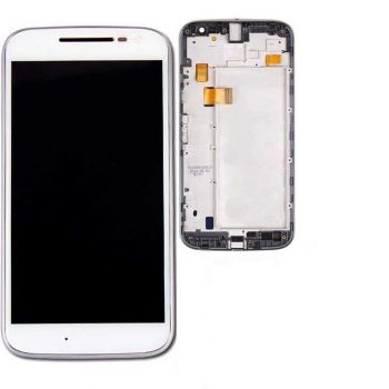 Дисплей Motorola XT1622, XT1620, XT1621, XT1624, XT1625, XT1626 Moto G4 с сенсором (тачскрином) белый с рамкой Оригинал