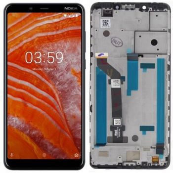 Дисплей Nokia 3.1 Plus Dual Sim TA-1104, TA-1113, TA-1117, TA-1118, TA-1124, TA-1125 с сенсором (тачскрином) черный с рамкой