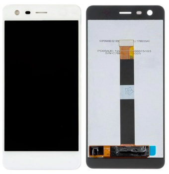 Дисплей (LCD) Nokia 2 TA-1007, Dual Sim TA-1029 с сенсором белый Оригинал
