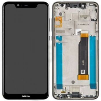 Дисплей Nokia 5.1 Plus TA-1105, TA-1120, TA-1102 с сенсором (тачскрином) черный с рамкой Оригинал