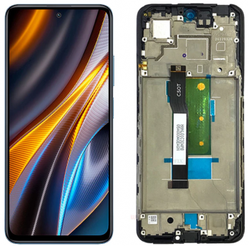 Дисплей Xiaomi Poco X4 GT 22041216G с сенсором (тачскрином) черный с рамкой Оригинал