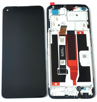 Дисплей Realme 8 5G RMX3241 с сенсором (тачскрином) черный с рамкой Оригинал
