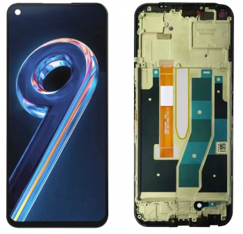 Дисплей Realme 9 Pro RMX3471, RMX3472. Realme 9 5G RMX3474 с сенсором (тачскрином) черный с рамкой Оригинал
