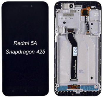 Дисплей (LCD) Xiaomi Redmi 5A с сенсором чёрный + рамка