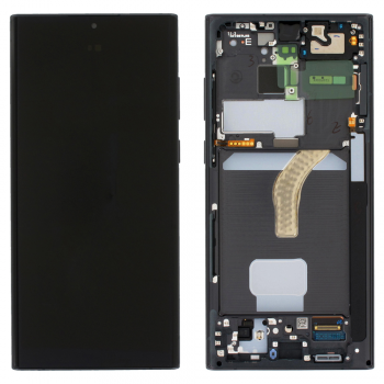 Дисплей Samsung S908 (SM-S908B, SM-S908B/DS) Galaxy S22 Ultra 5G с сенсором (тачскрином) черный с рамкой OLED