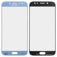 Стекло сенсорного экрана Samsung J730F Galaxy J7 (2017) голубое + OCA пленка Оригинал